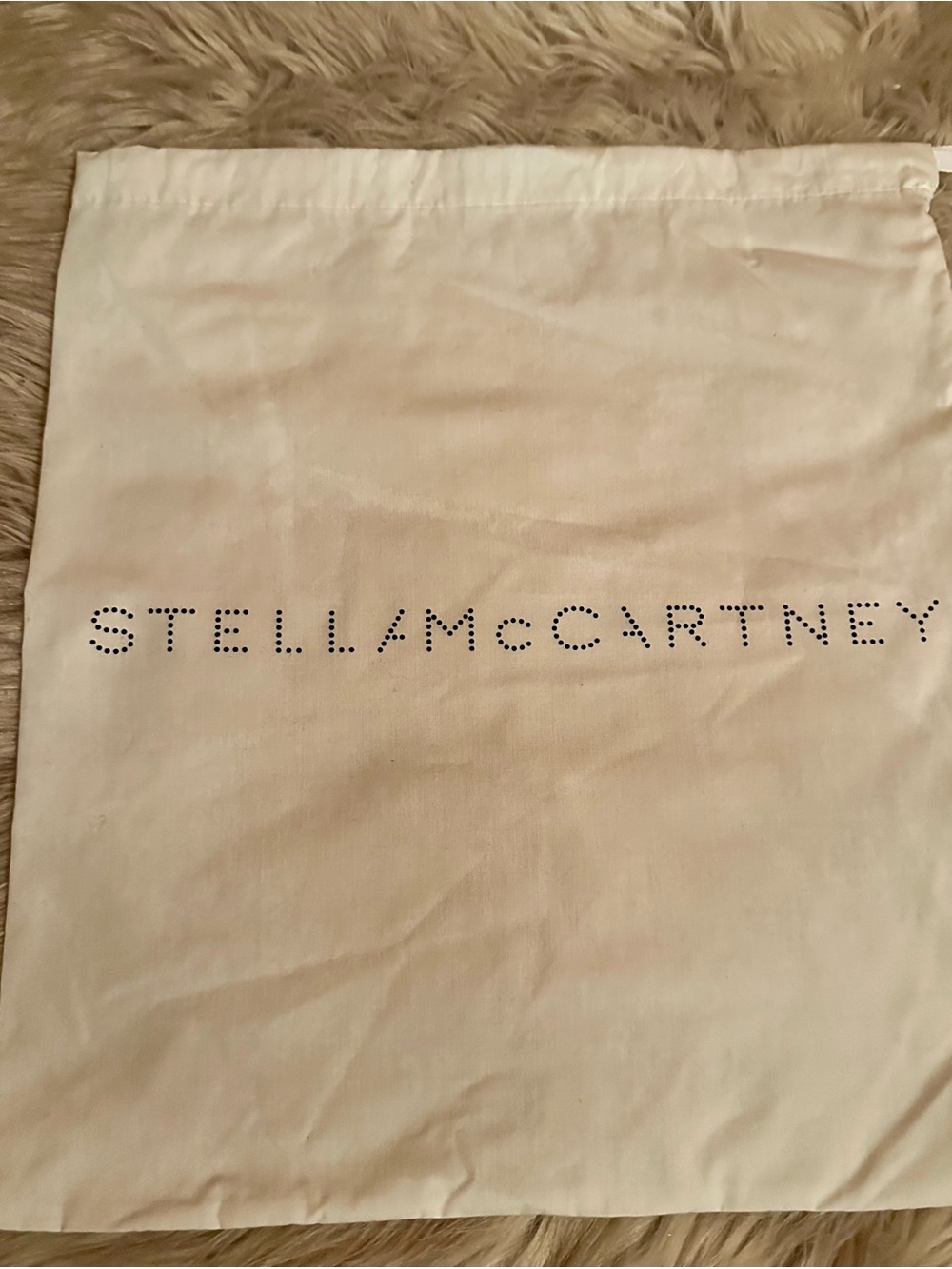Stella McCartney Cream Branded Drawstring Dust Bag
